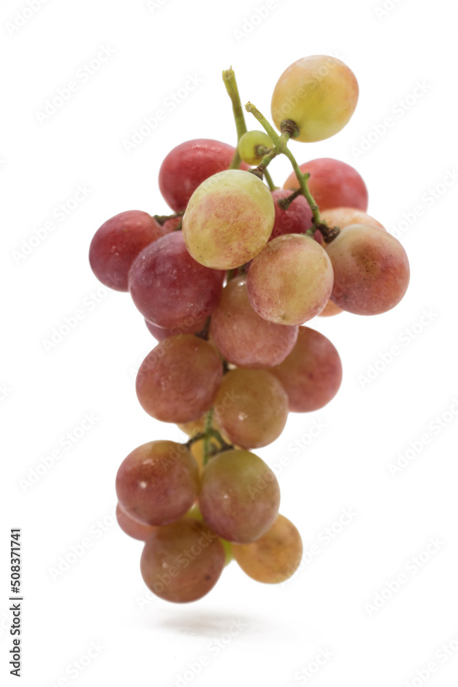 Bunch of red grapes isolated on background.