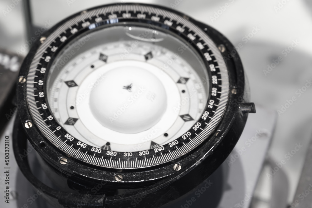 Magnetic compass at the captain bridge Magnetic compass at the captain bridge