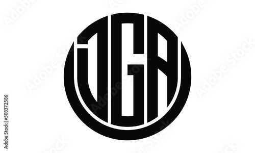 DGA shield in circle logo design vector template. lettermrk, wordmark, monogram symbol on white background. photo