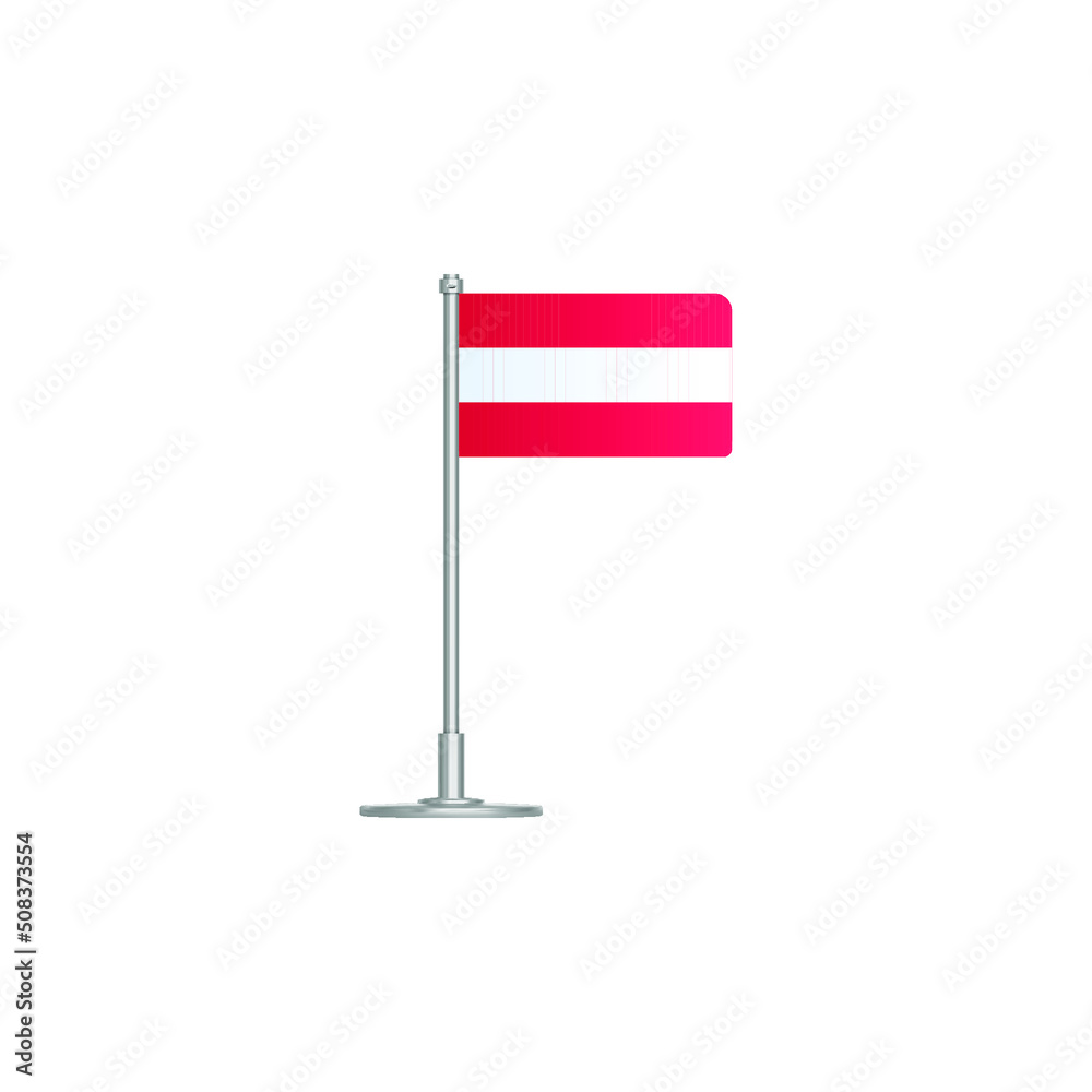 flag of Austria. flag Austria on flagpole. vector icon isolated on white background flag of Austria. flag Austria on flagpole. vector icon isolated on white background
