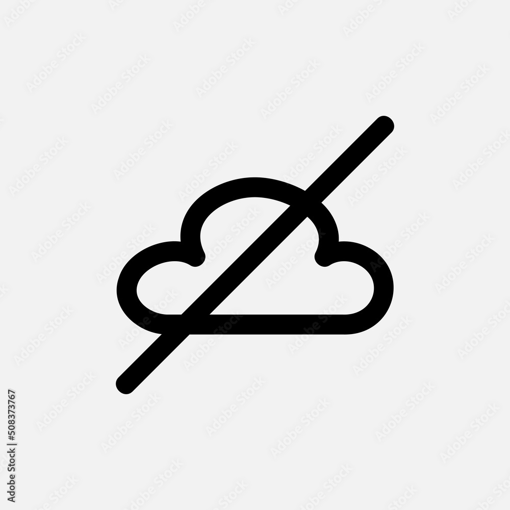 Cloud offline icon in line style about essentials, use for website mobile app presentation Cloud offline icon in line style about essentials, use for website mobile app presentation