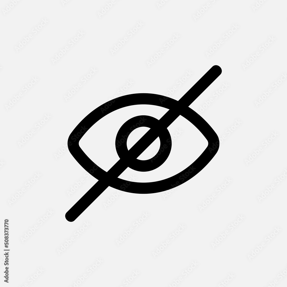 Not visible icon in line style about essentials, use for website mobile app presentation Not visible icon in line style about essentials, use for website mobile app presentation