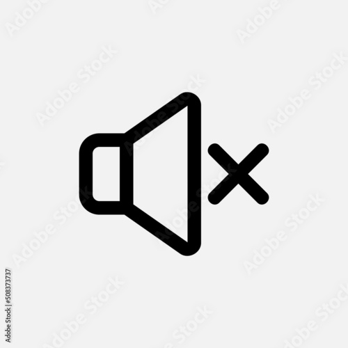 No sound icon in line style about essentials, use for website mobile app presentation
