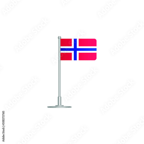 flag of Bouvet. flag Bouvet on flagpole. vector icon isolated on white background