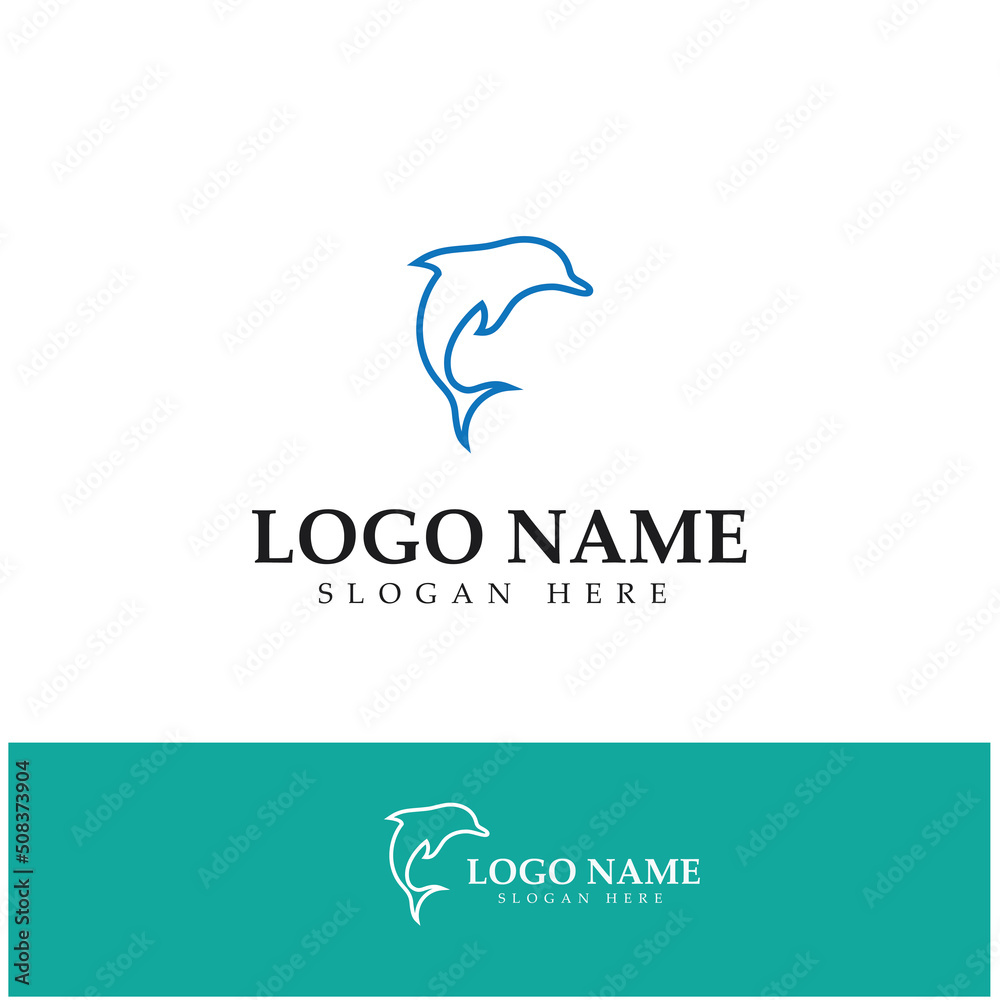 Fototapeta premium dolphin icon logo design symbol vector
