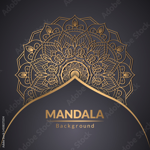 Luxury ornamental mandala pattern design with golden color, mandala background.