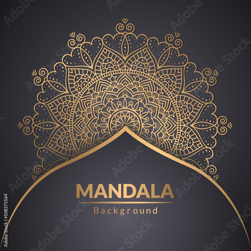 Luxury ornamental mandala pattern design with golden color, mandala background.