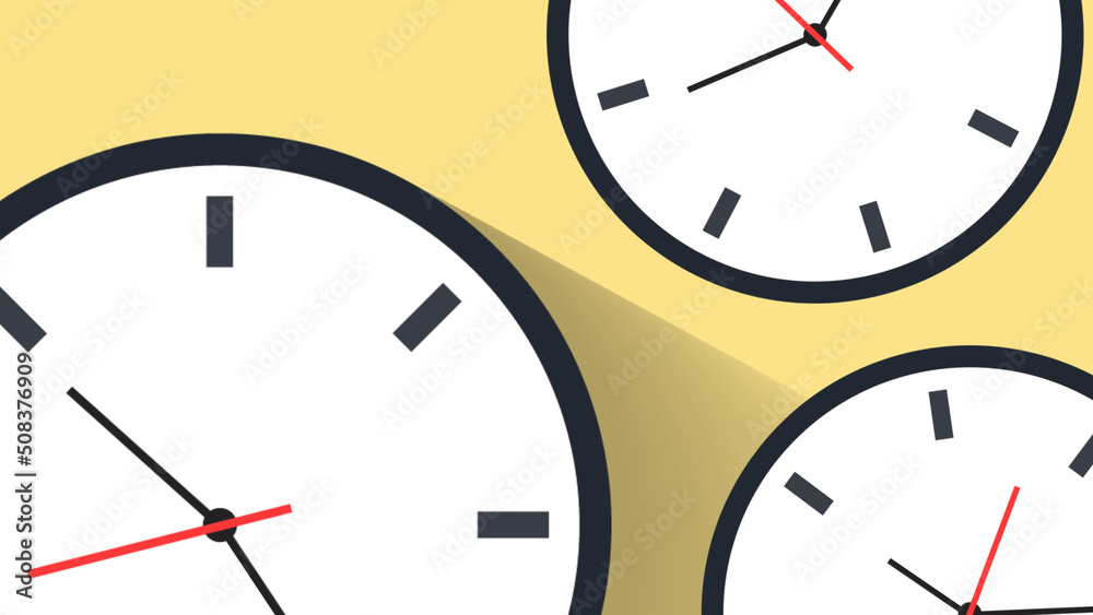 Modern clock moving animation, Concept of Time wrap, time travel, and
