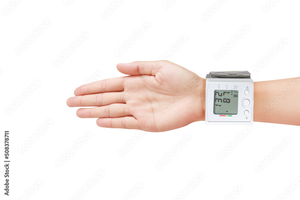 Blood pressure digital monitor machine test at wrist Blood pressure digital monitor machine test at wrist