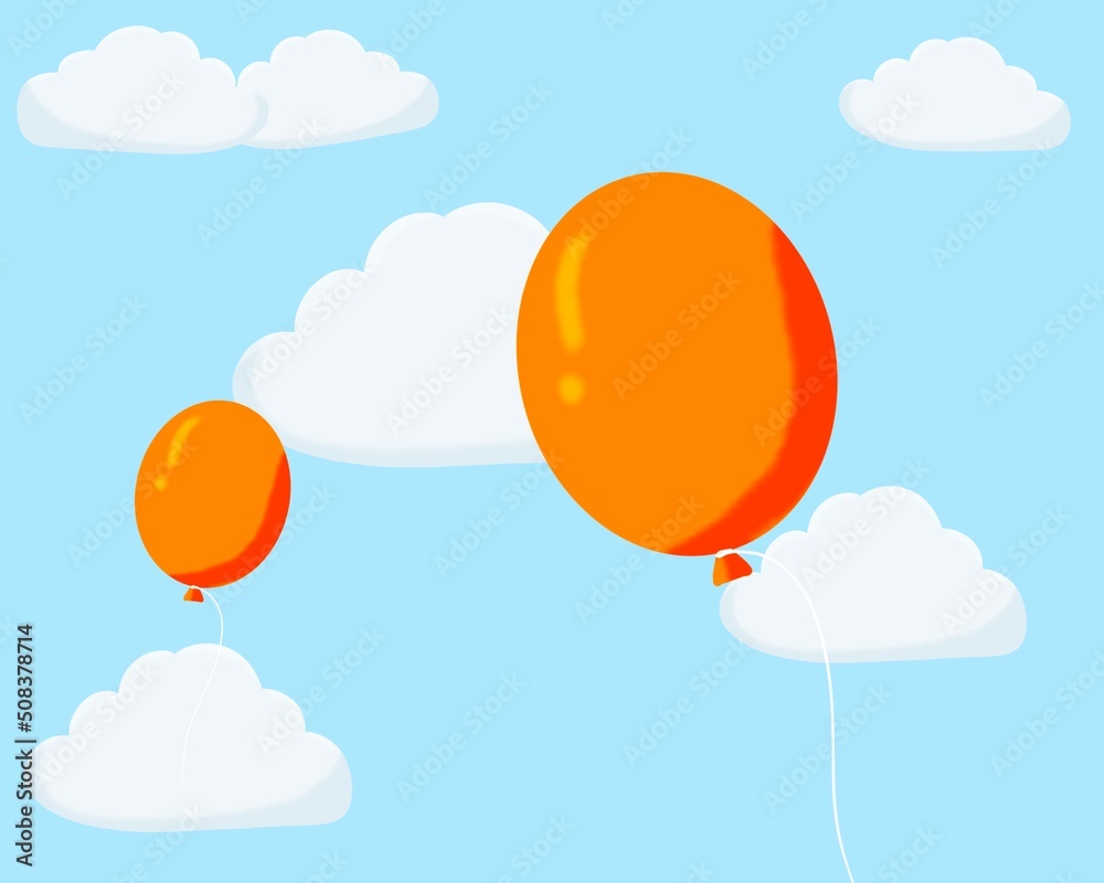 colorful balloons isolated on sky background.teaching materials,day. colorful balloons isolated on sky background.teaching materials,day.