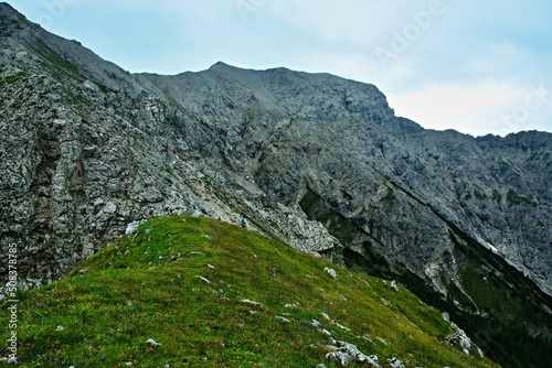 Austrian Alps - view from the footpath of the Schafkögel to the Schrocken mountain near Hinterstoder in Totes Gebirge