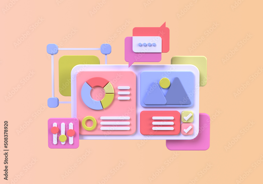 Web development for UI UX design concept illustration Landing page template business idea background Web development for UI UX design concept illustration Landing page template business idea background