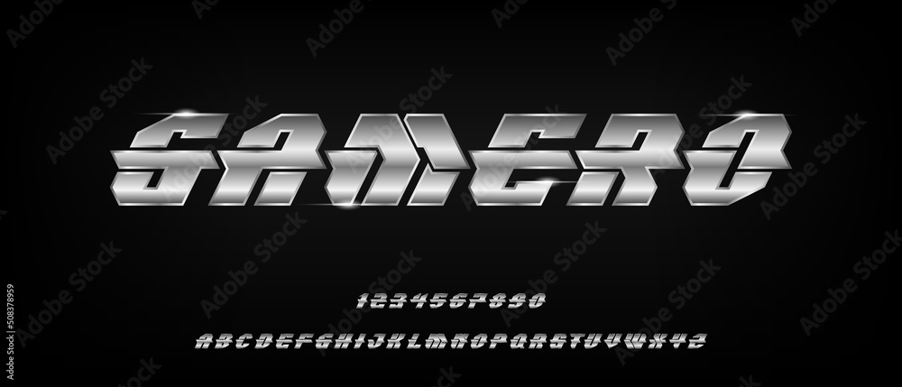 Obraz premium Sport digital modern futuristic alphabet with urban style template