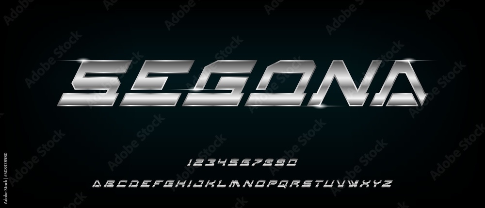 Obraz premium Elegant sport digital futuristic alphabet with urban style template