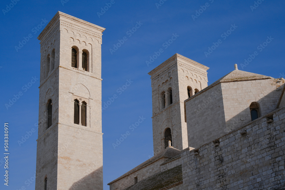 Molfetta, Italy, bell towers of the old cathedral of San Corrado