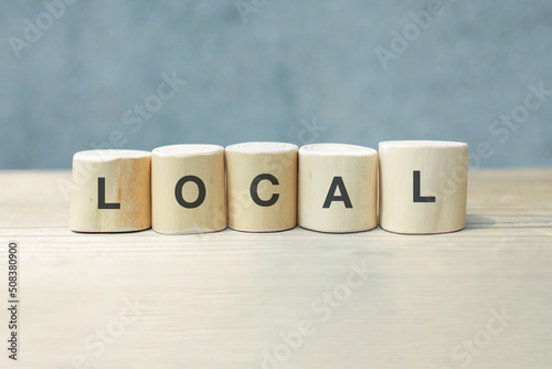 Wallpaper Mural Local in wood type. Word wood type. Torontodigital.ca