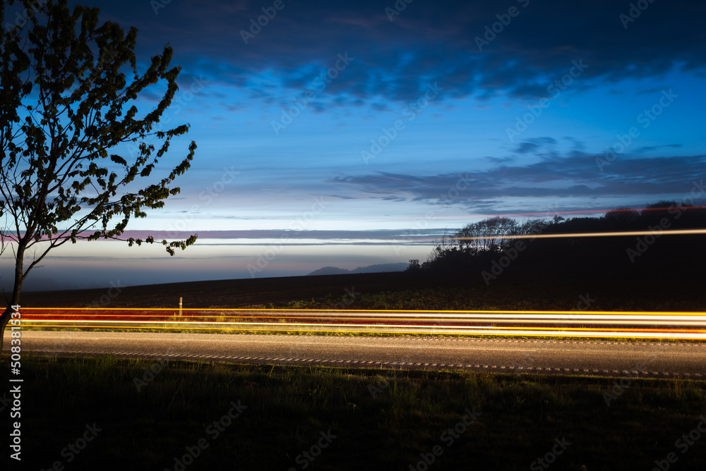 Fototapeta premium Kjeldbjerg Skive Car passing by at Thorshøj