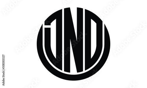 DNO shield in circle logo design vector template. lettermrk, wordmark, monogram symbol on white background.