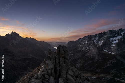 high mountain in lianbaoyeze , sichuan , china photo