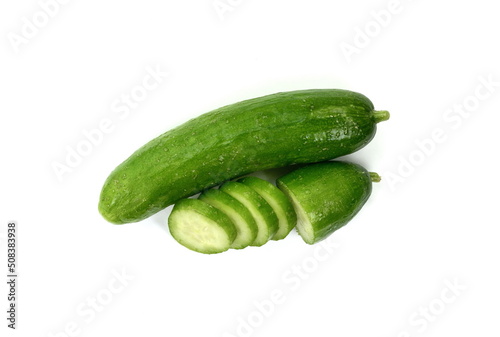 Wallpaper Mural Fresh green cucumber isolated on white Torontodigital.ca
