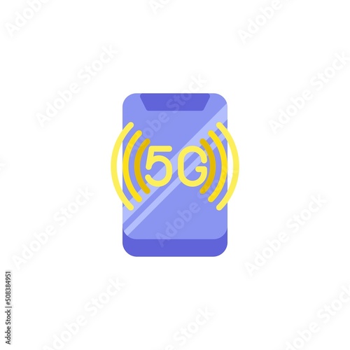 5g connection phone flat icon