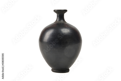 Black vase isolated on white background. 