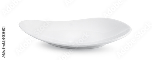 Fotografiet white ceramics bowl isolated on white background.