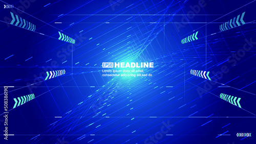 Crisscross dot line extension tunnel futuristic space science and technology vector background