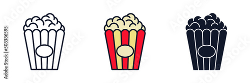 popcorn icon symbol template for graphic and web design collection logo vector illustration © keenan