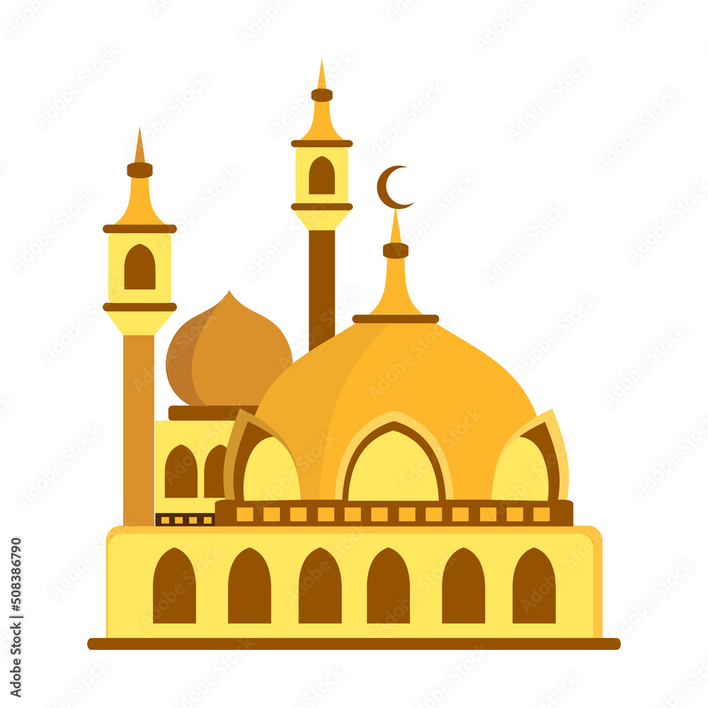 Vector mosque with flat design style