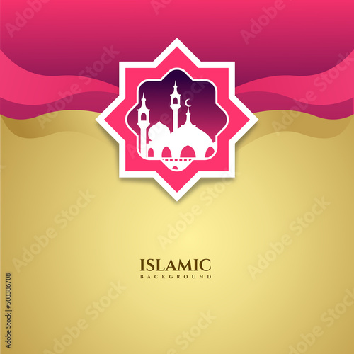 Luxury purple gold Islamic greetings background