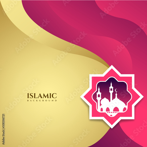 Luxury purple gold Islamic greetings background