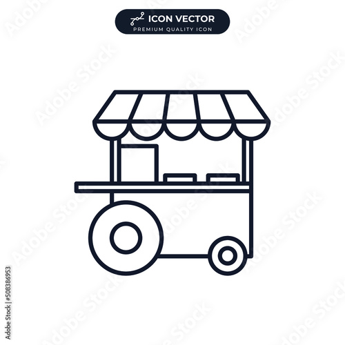 street food stand icon symbol template for graphic and web design collection logo vector illustration