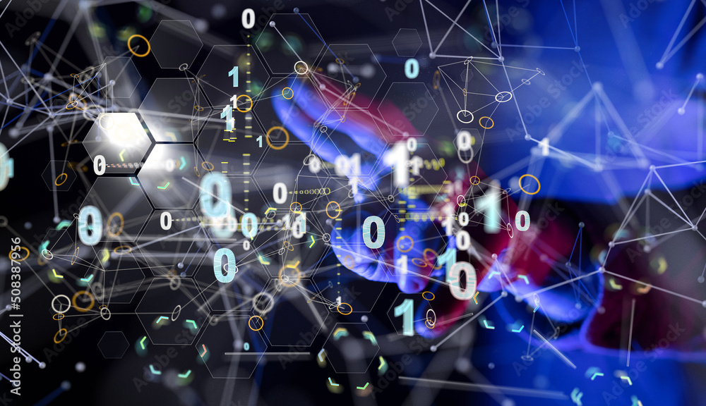 Fototapeta premium Business people silhouettes network team