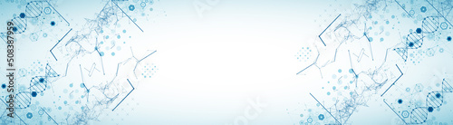 Abstract futuristic background for design works..Science template, wallpaper or banner with a DNA molecules.