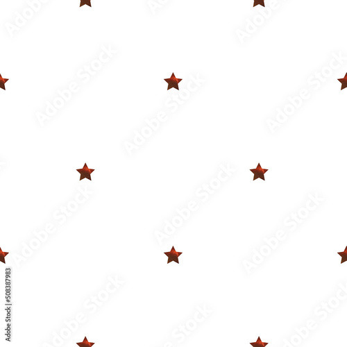 Watercolor seamless pattern with red stars. Christmas background.