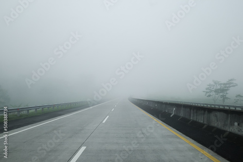 road in fog