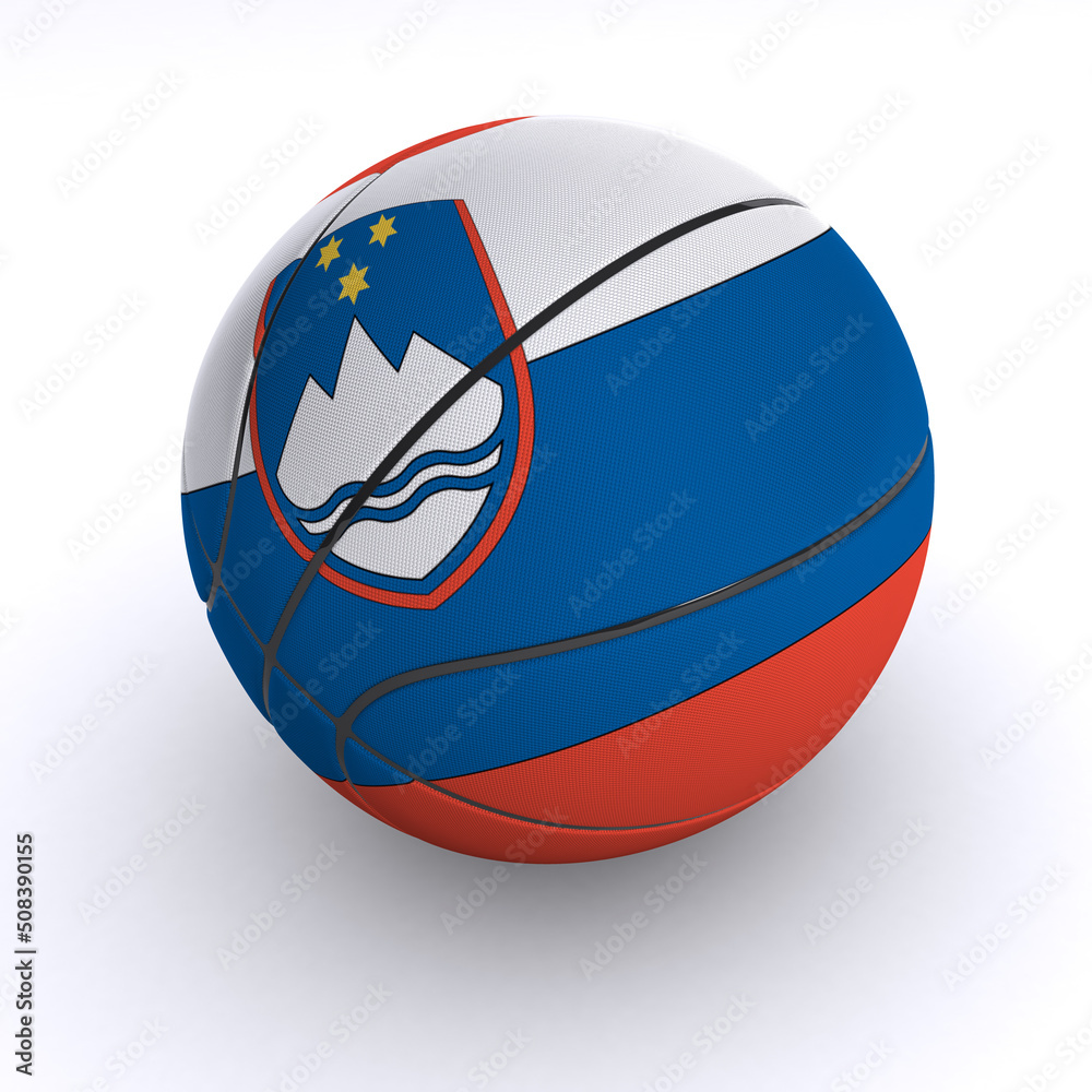 Fototapeta premium Slovenian Basket Ball on White