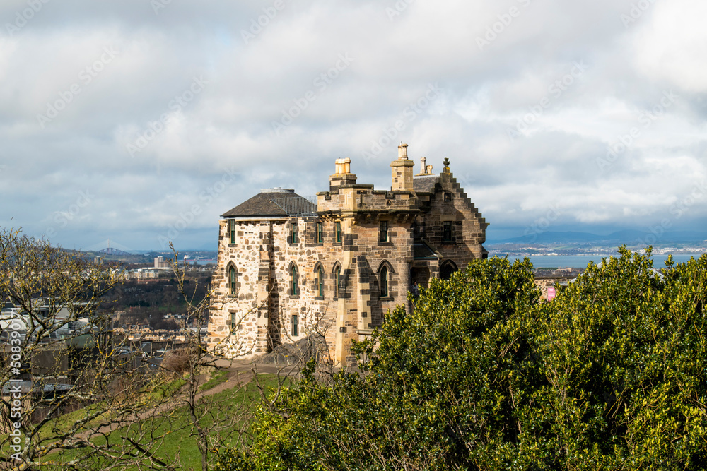Calton Hill's castle in Edinburgh