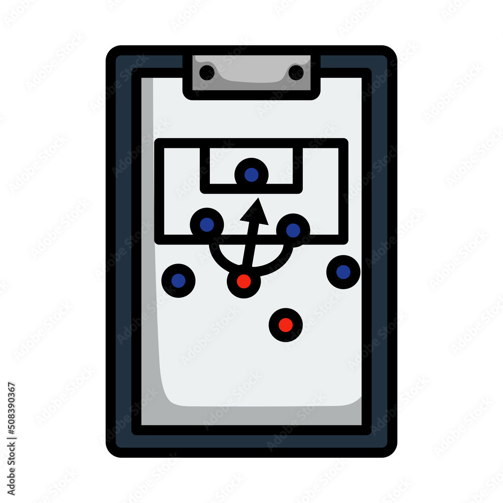 Icon Of Football Coach Tablet With Game Plan Icon Of Football Coach Tablet With Game Plan