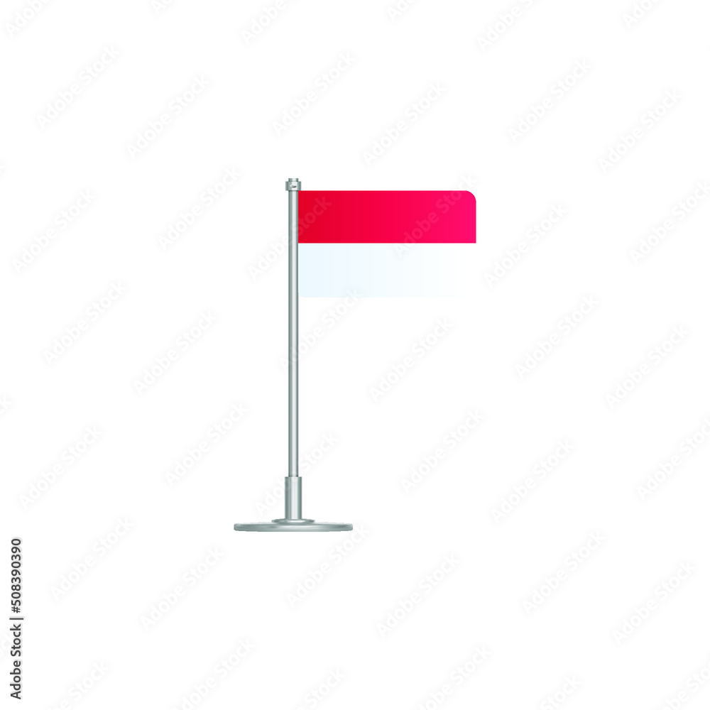 flag of Indonesia. flag Indonesia on flagpole. vector icon isolated on white background flag of Indonesia. flag Indonesia on flagpole. vector icon isolated on white background