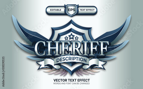 Cheriff Esport Logo with Editable Text Effect