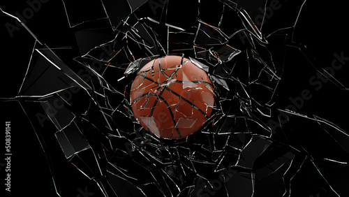 Basket Ball Breaking Glass