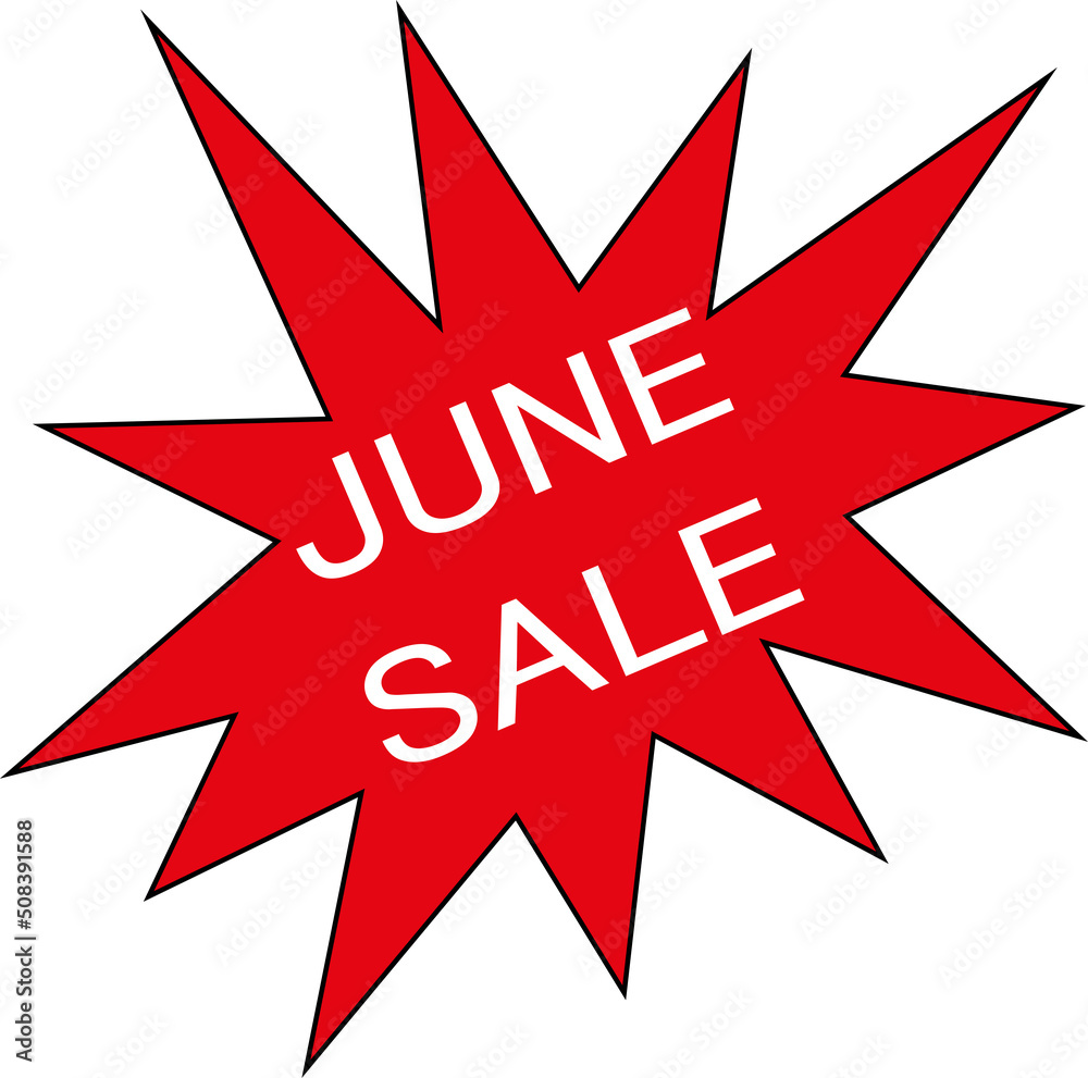 June Sale banner. Sale offer price sign. Brush vector banner. Discount text. Vector June Sale banner. Sale offer price sign. Brush vector banner. Discount text. Vector