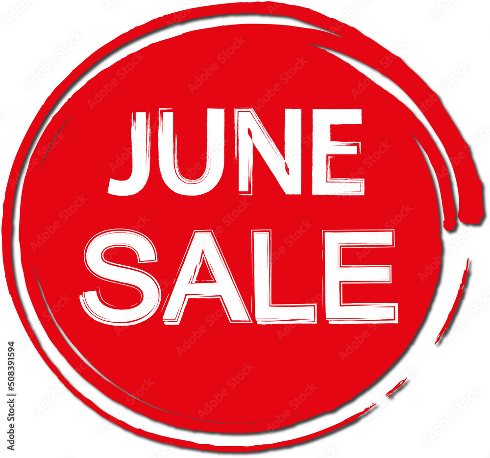 June Sale banner. Sale offer price sign. Brush vector banner. Discount text. Vector