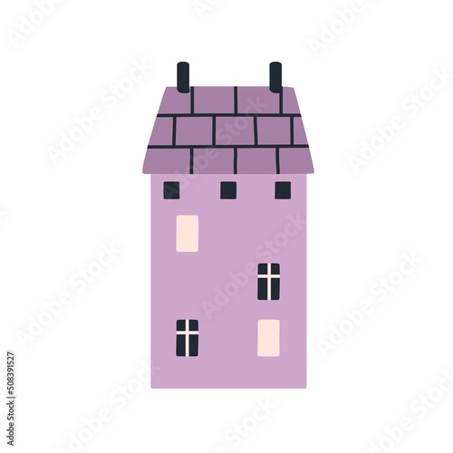 Cute small house in Scandinavian style. Cozy sweet nordic home of old town. L...