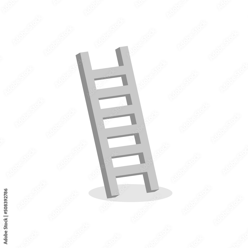 3d aluminum ladder concept in minimal cartoon style 3d aluminum ladder concept in minimal cartoon style