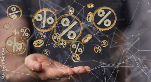 Sales icons floating in the...
