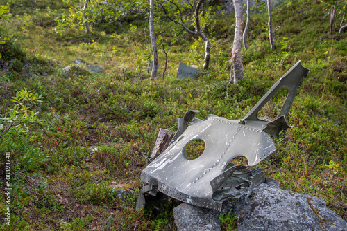 Foto German bomber wreckage from Second World War, Finnmark, Norway