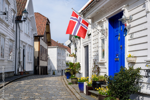Foto Architecture of Old City of Stavanger, Norway